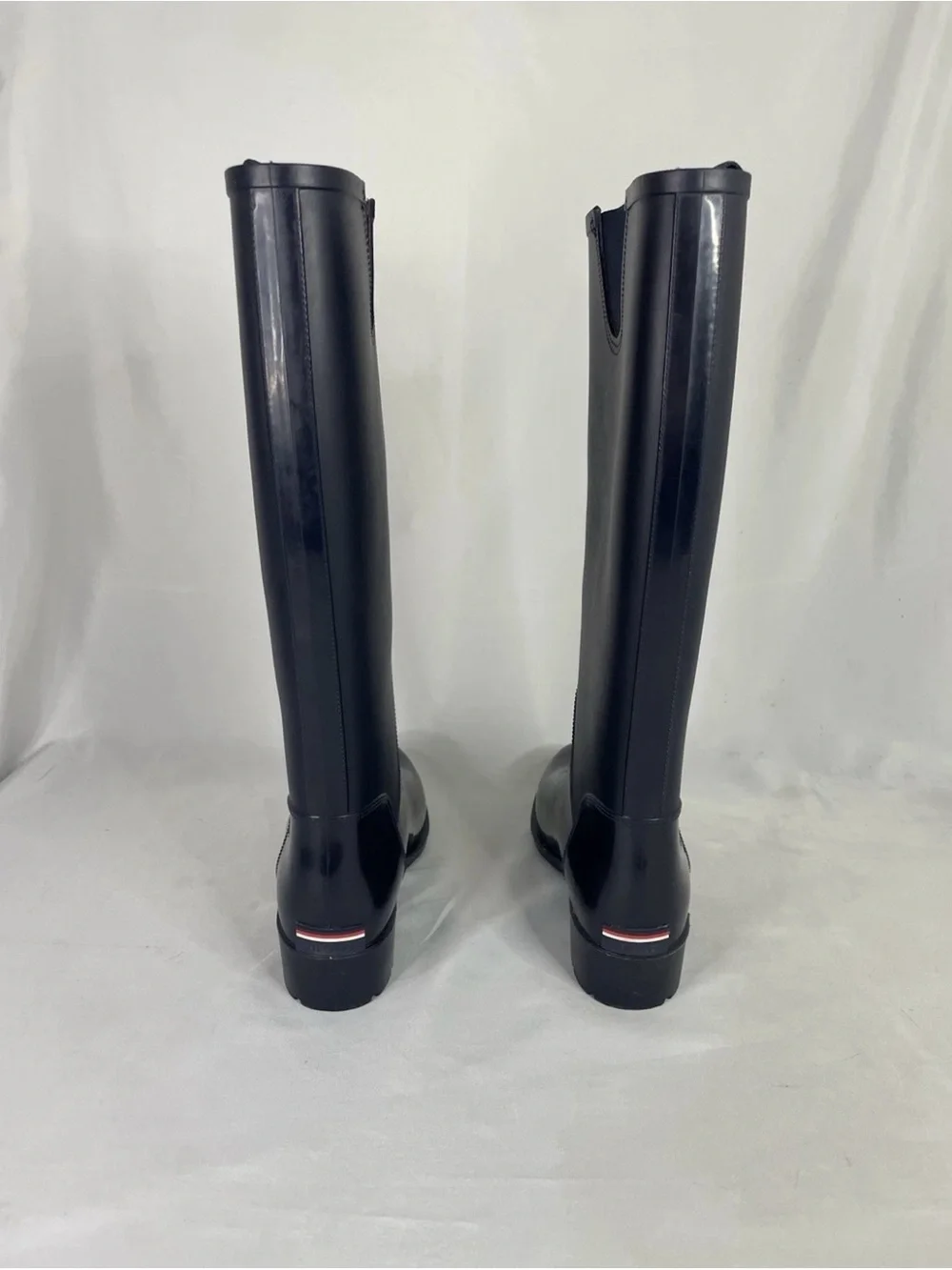 Tommy Hilfiger Womens Navy Blue Pull On Rain Boots Size 9